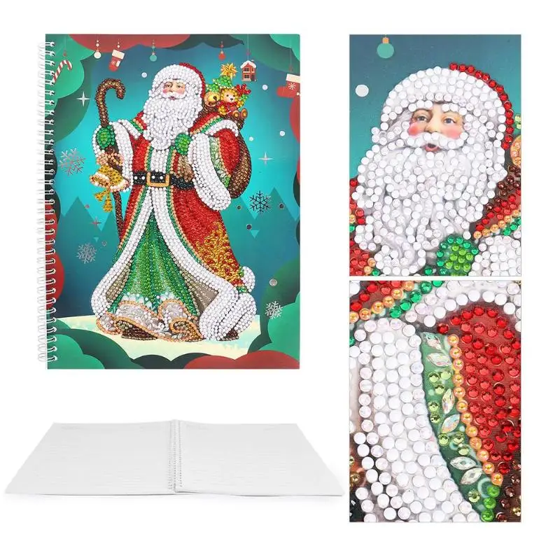 

DIY Santa Claus Special Shaped Diamond Painting 50 Pages A4 Office Notebook DIY painting Notebook school supplies for students