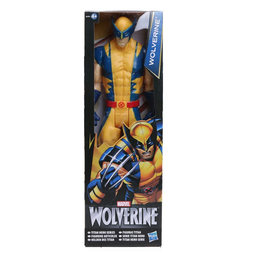 wolverine box 30 см игрушки Marvel Мстители 4 эндигра Человек-паук танос Халк ПВХ Фигурка Железный человек Капитан Америка Черная пантера фигурка-модель - Цвет: wolverine box