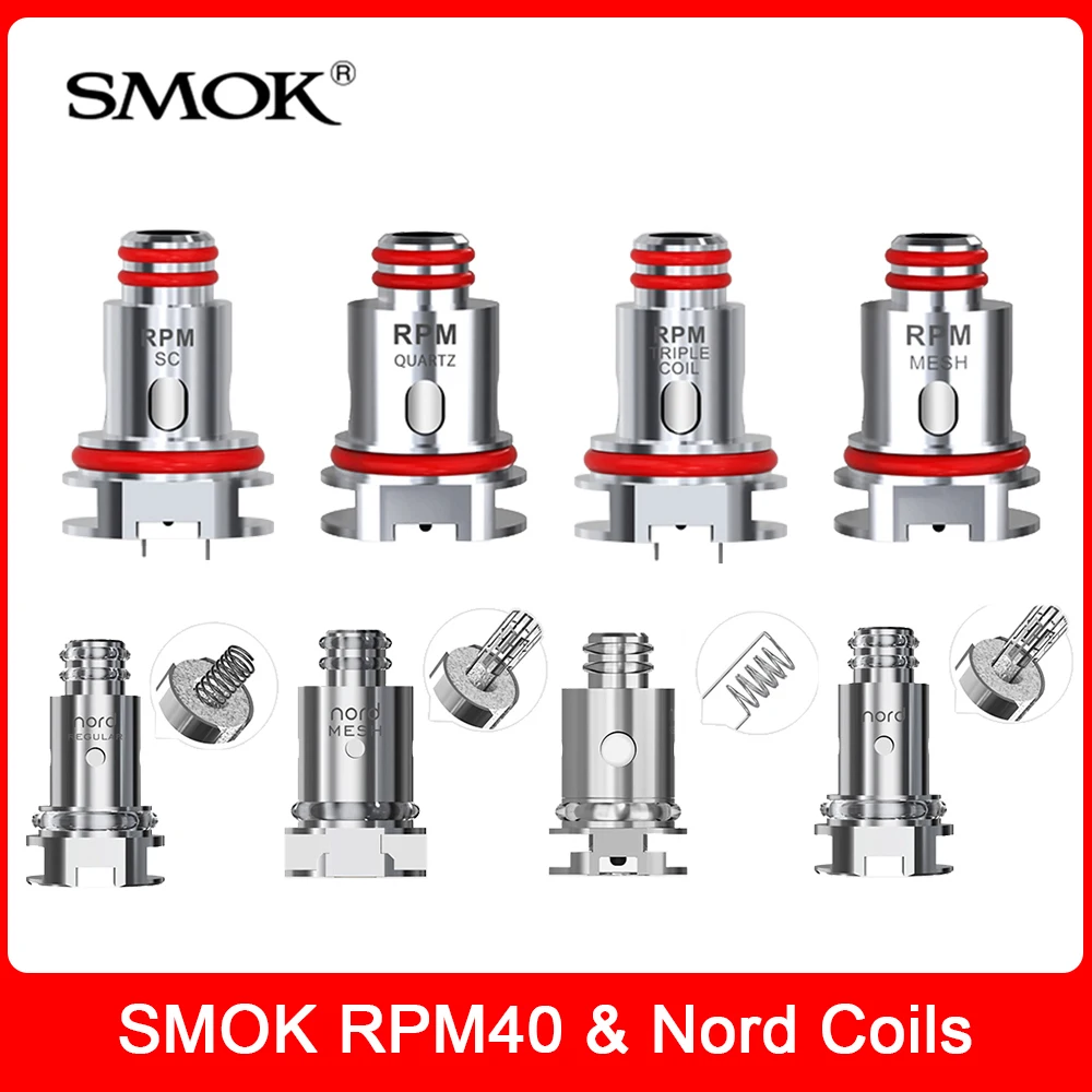 Оригинальные SMOK RPM &amp Nord катушки RBA Mesh тройные кварцевые SC MTL сетчатые головки для