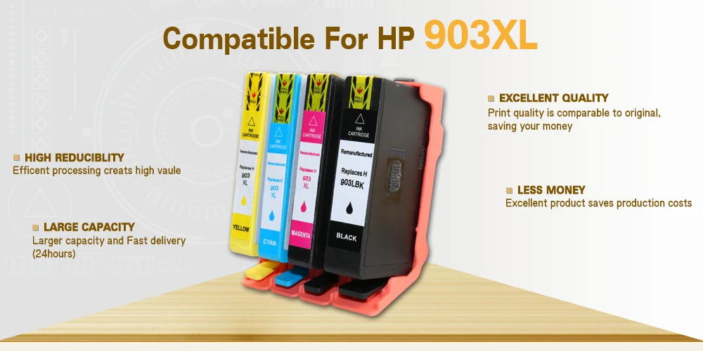 903 Совместимый картридж для hp 903 XL для hp 903 907xl OfficeJet 6950 6960 6963 6964 6965 6966 6968 6970 6975 E211