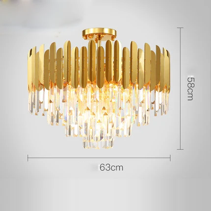 ceiling lamp LED Postmodern Stainless Steel Crystal Art Deco Chandelier Lamparas De Techo Lighting For Foyer - Цвет абажура: ceiling lamp