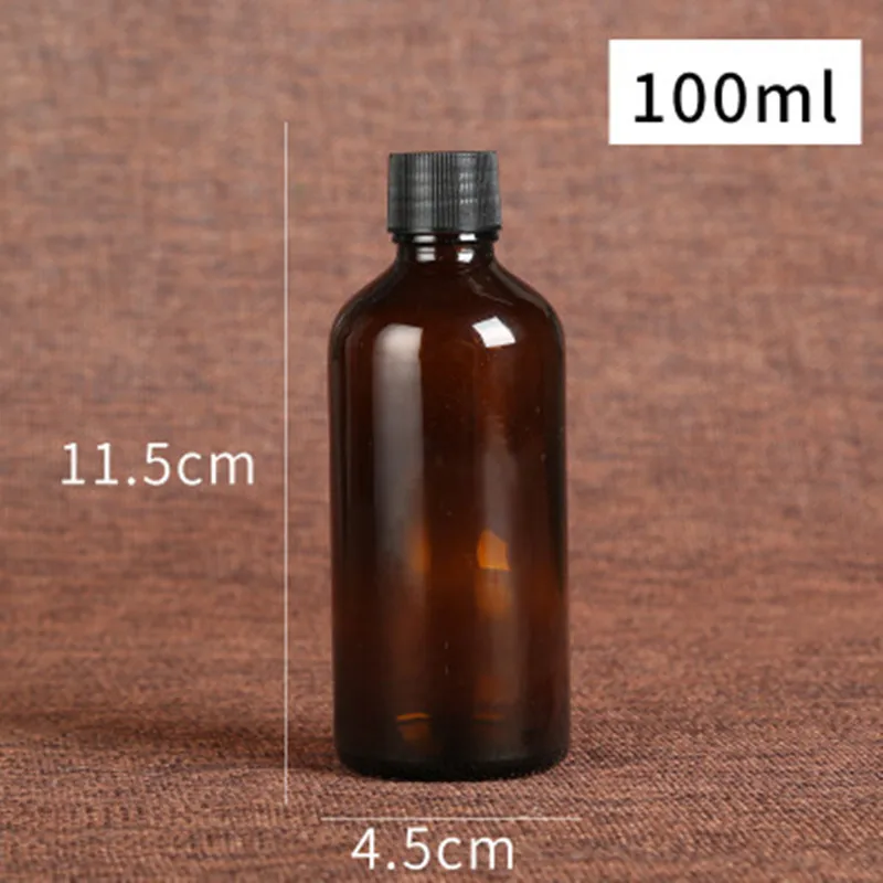 100ml 5 шт./компл. янтарь эфирное масло Стекло бутылок 5/10/15/20/30/50/100 мл для масло парфюмерное Портативный многоразовая бутылка Стекло контейнеров - Цвет: 100ml