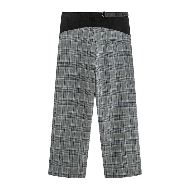 Winter plaid Adjustable Pants For Pregnant Women Maternity Retro Warm Clothes Lattice Pregnancy Trousers Maternity Clothing