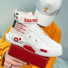 Мужская обувь большого размера Осенняя спортивная обувь для студентов с высоким берцем Мужская модная обувь с высоким берцем в стиле хип-хоп для папы