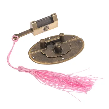 

Antique Furniture Chinese Old Lock 63x42mm with Brass Vintage Bronze Wooden Box Cabinet Toggle Latch Hasp 31x17x10mm Hardware