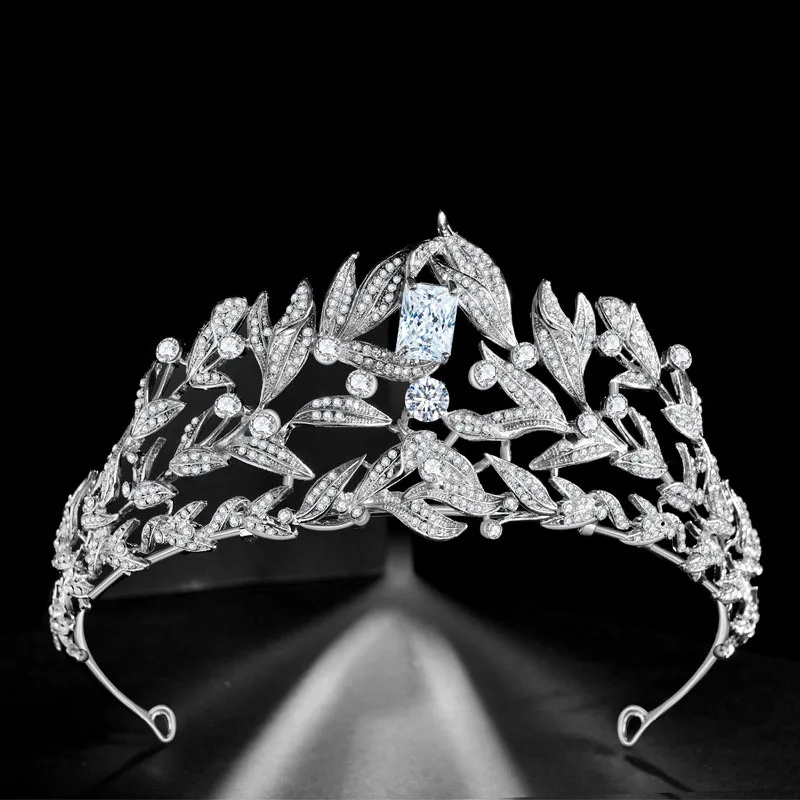 Свадебная тиара SLBRIDAL стразы из сплава с кристаллами и фианитами свадебные