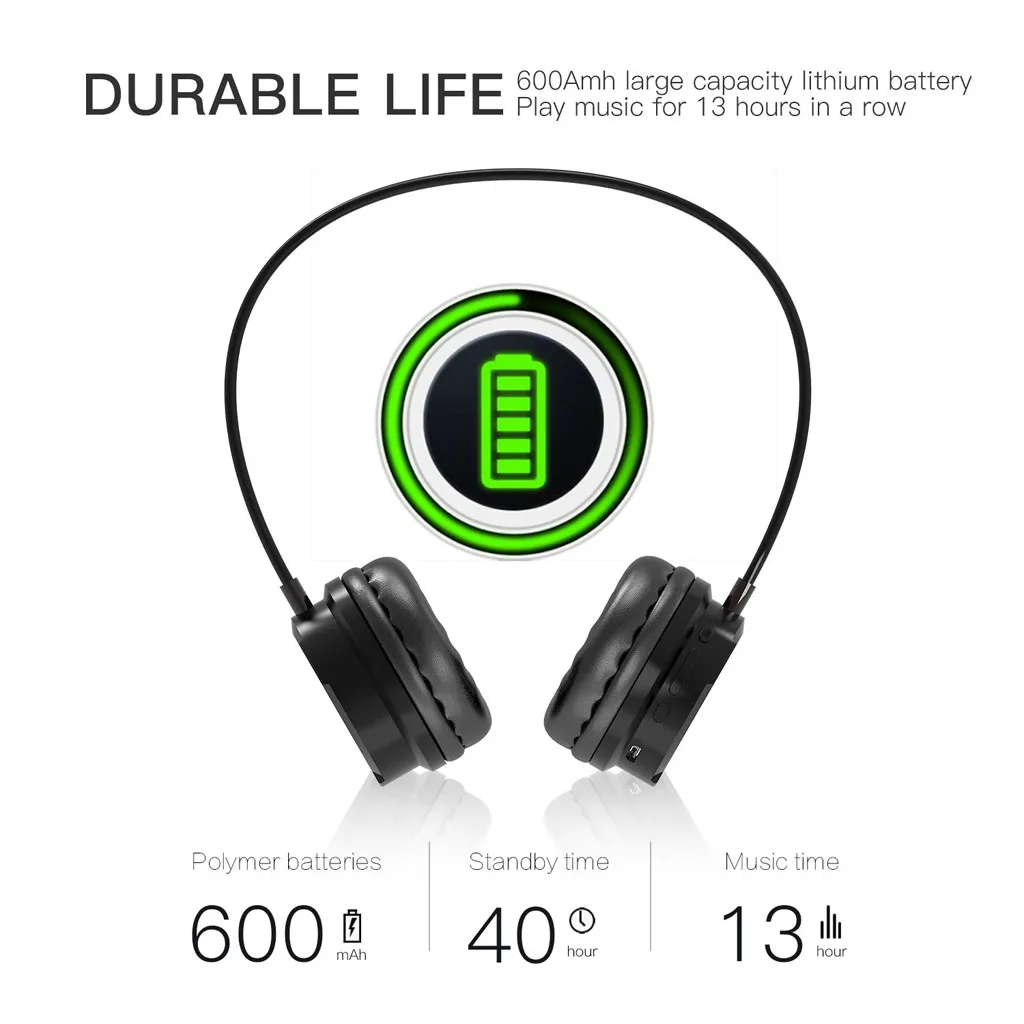 Li-poly 300 мАч батарея гарнитура ABS УФ материал Bluetooth наушники над ухом Стерео Беспроводная гарнитура с микрофоном zz5