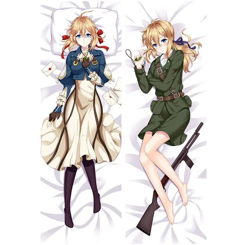 Японские Аниме фиолетовые наволочки Evergarden 50x150 см персиковая кожа Dakimakura Чехол 3D