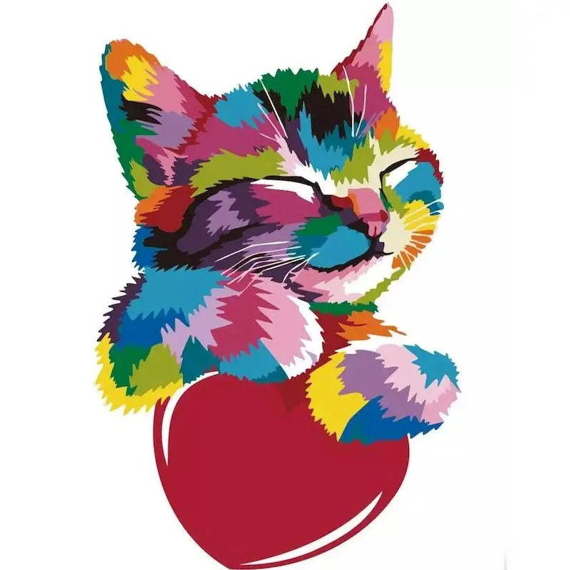 Color Cat Painting Number Adults Kits 2 | Color Cat Painting Number Adults Kits 5