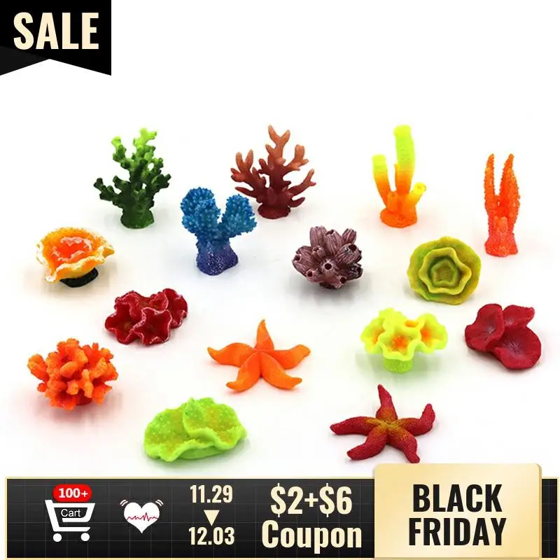 

Mini Aquarium Artificial Resin Coral Reef Tree Sea Star Plant, Colorful Coral Reed flowers Landscape Ornament decorate fish tank