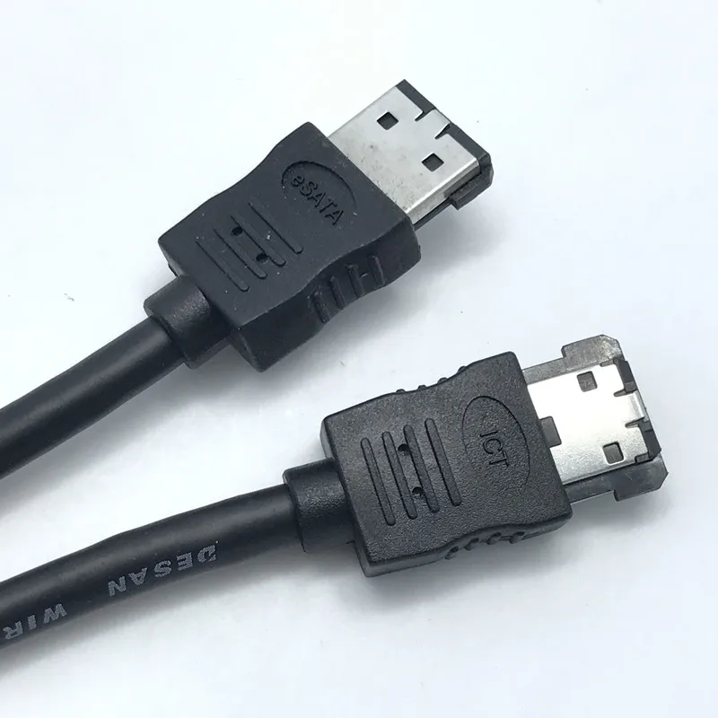 E-sata Esata Macho ao Cabo de Cabo de Transferência de Dados Masculino da Extensão para o Disco Rígido Portátil 1m 1.2m - Imagem 3