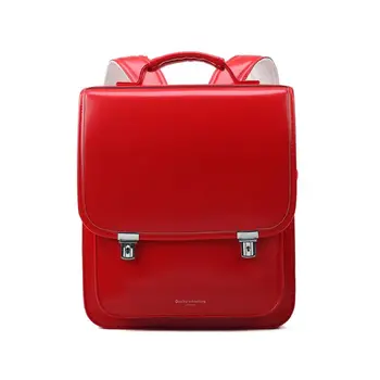 

Portable PU Leather Backpack Primary School Bookbag Travel Daypack for Children Kids Student