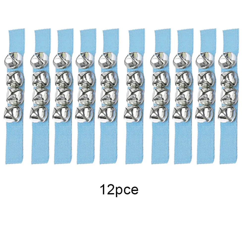 blue 12pcs Высокое качество 10 шт. браслет Jingle Bells музыкальный ритм Игрушки Музыкальные инструменты для школы - Цвет: blue 12pcs