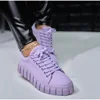 Women's Multi Color Sneakers 2025 New All Season Thick Bottom Ladies Lace Up Comfy Vulcanized Shoes Fashion Large-Sized Flats 2