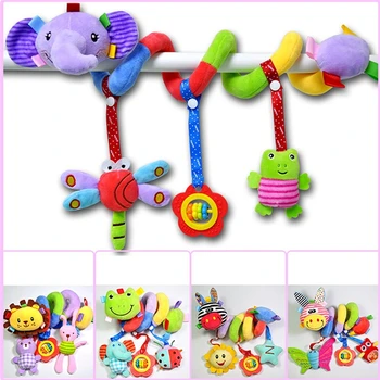 

1PC Soft Infant Crib Bed Stroller Toy Spiral Baby Toys For Newborns Car Seat Hanging Educational Rattle Toy For Christmas Gift