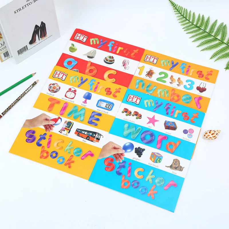 Книги с наклейками для сцены раннего детского образования английская Когнитивная учебная книга