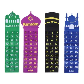 

Felt Ramadan Eid Mubarak Wall Hanging Numbered Countdown Calendar 30 Spaces Home Decor G8TB