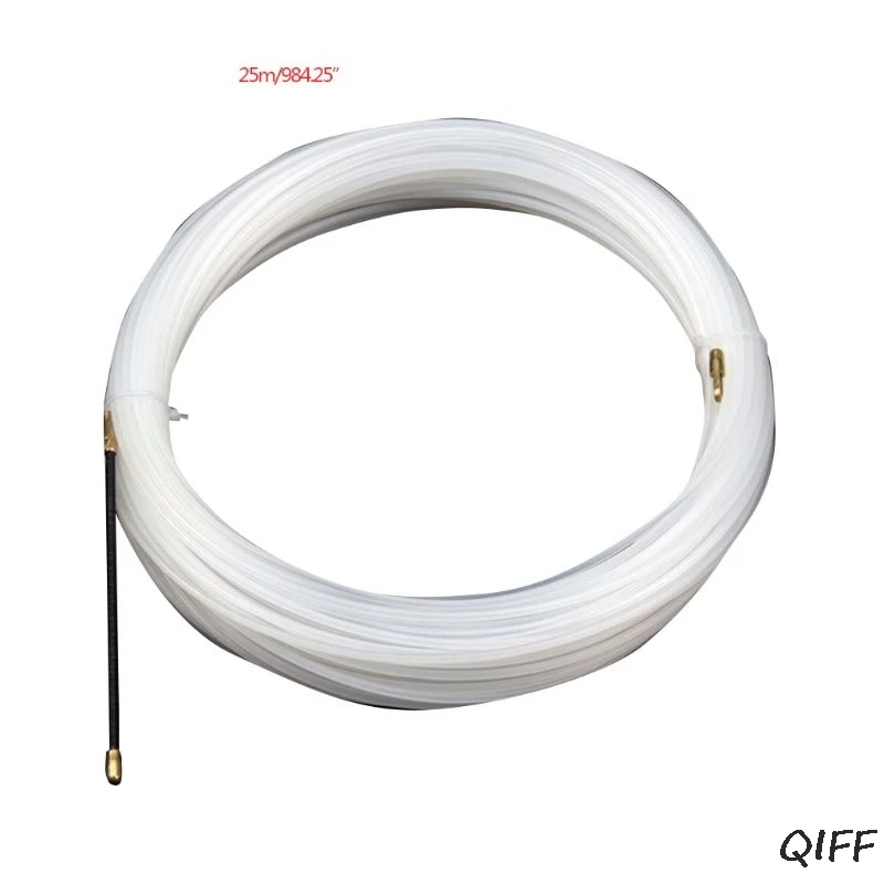 25m White Guide Device Nylon Electric Cable Push Pullers Duct Snake Rodder Tape Wire - Цвет: 25m