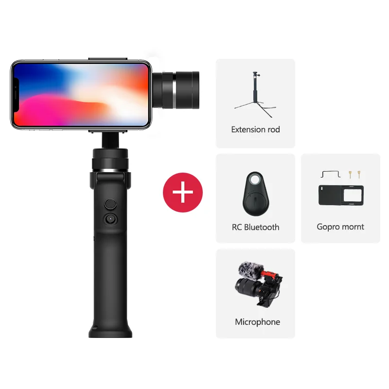 Option 5 Захват funsnap 3 оси ручной карданный стабилизатор Gimbal смартфон для Gopro Sjcam Xiaomi 4k Экшн камеры стабилизатор - Цвет: Option 5