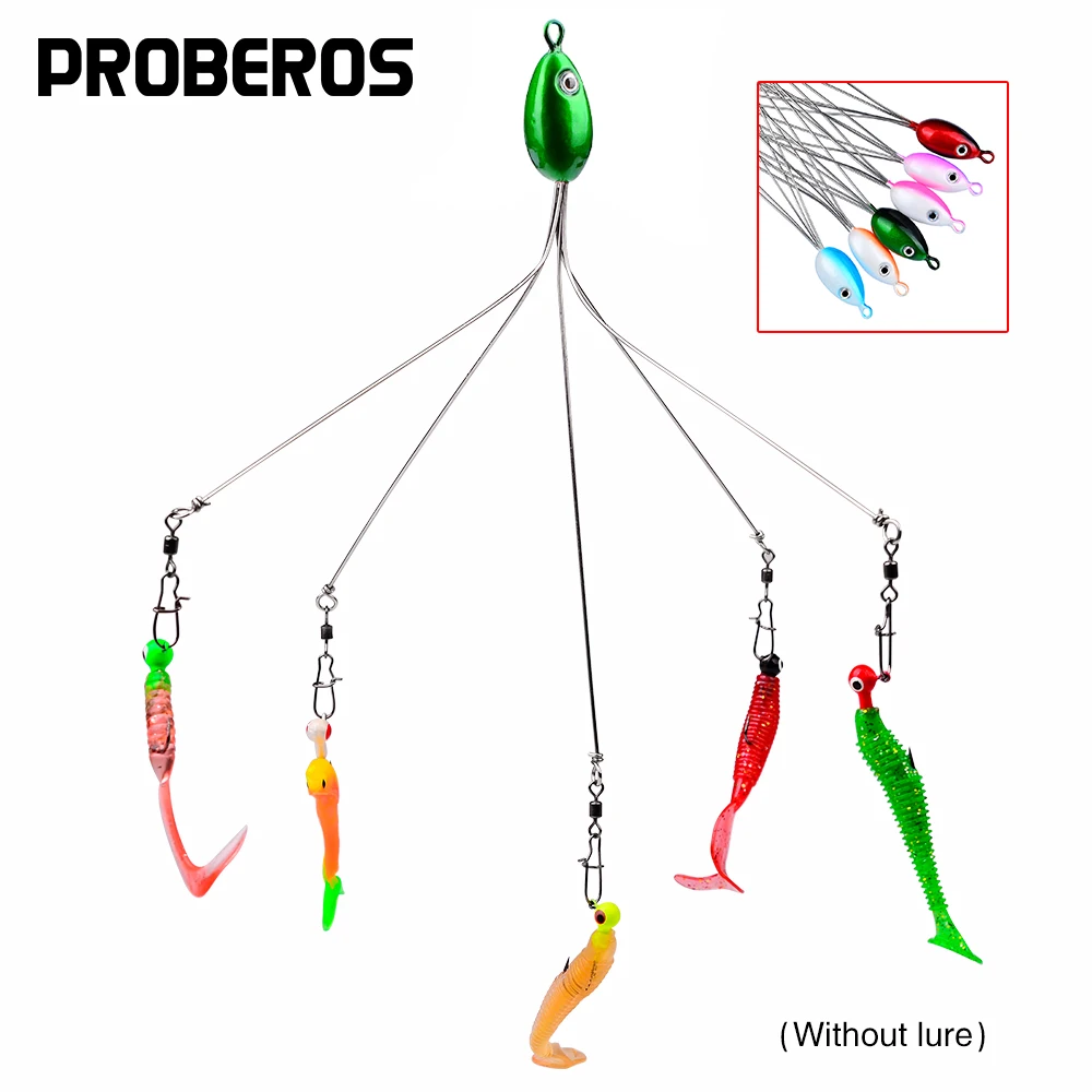 PROBEROS 1 шт. искусственный Зонт с 5 рычагами ламбинки 9 г 21 см из нержавеющей стали