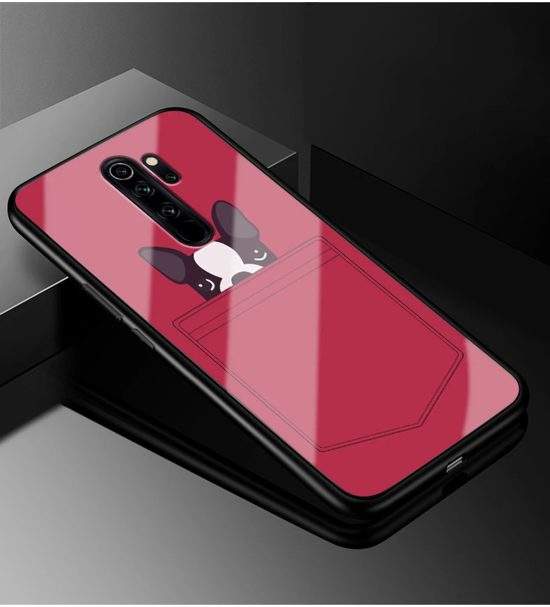 Для Xiaomi Redmi Note 8 чехол PC Пластиковый стеклянный чехол для телефона черный ТПУ бампер чехол для Xiaomi Redmi Note 8 Pro Чехол Redmi Note8