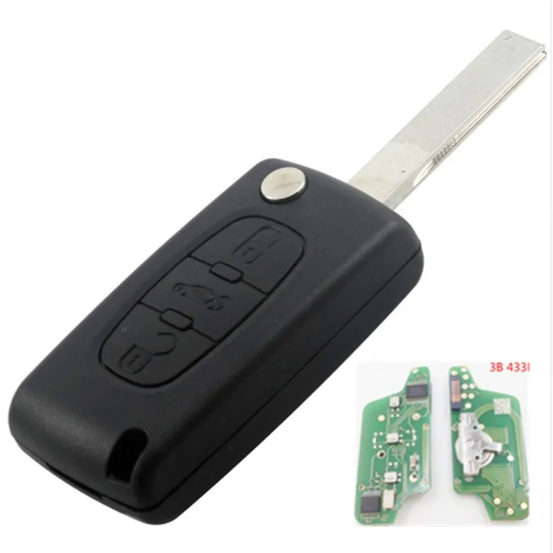 Автомобильный ключ 3-кнопочный Выкидной дистанционный 433 МГц id46 pcf7961 чип HU83 407