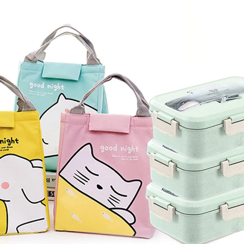 Герметичная коробка для обеда микроволновая Пшеничная солома бенто взрослых и