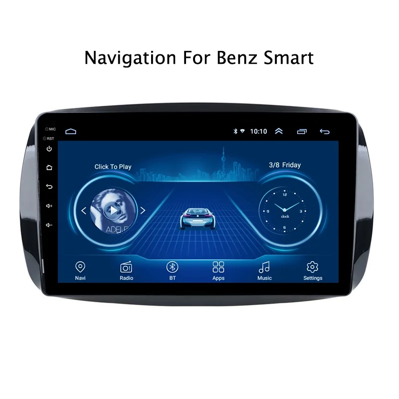 

Car radio Super Slim Touch Screen Android 9.1 GPS Navigation For Benz Smart Fortwo C453 A453 W453 Multimedia Bluetooth head unit