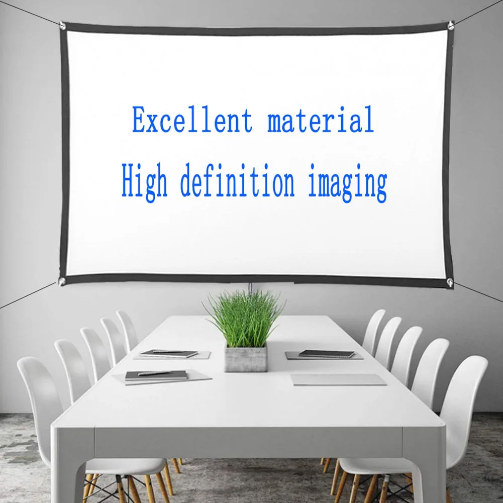 

72inch Projection Screens 3D HD Wall Mounted Projection Screen Canvas LED Projector for Home Theater Projection Screen