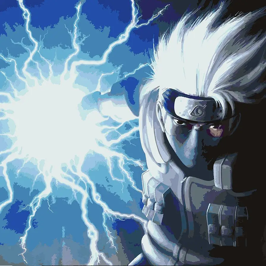 Pintura em Números com Tema Naruto: A Escolha Ideal para Wallpapers Pretos  que Realçam a Arte, image size:896x896