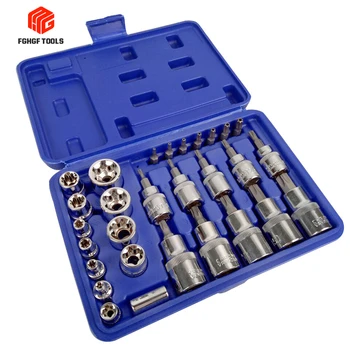 

FGHGF 30PCS Chromium-vanadium Steel Pressure Batch Sleeve Set Machine Repair Auto Home Tools