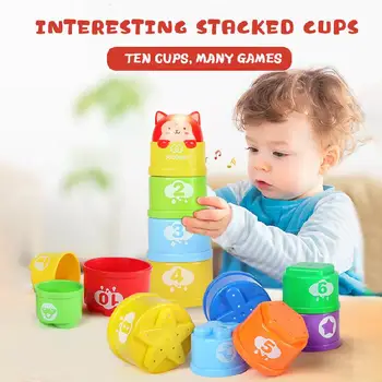 

Educational Baby Toys Acousto-optic Figures Foldind Stack Cup Tower Children Early Intelligence Pattern Cognition Gift Kids Toy