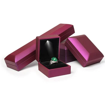 

Originality Gift Box Led Lamp Propose Ring Gift Jewelry Packing Pendeloque Necklace Valentine's Day Jewelry Box