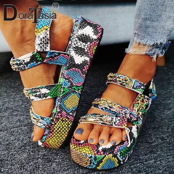 

DORATASIA Big Size 35-43 New INS hot Ladies Colorful Wedges Gladiator Sandals Luxury Soft Shoes Woman Party Summer Sandals Women
