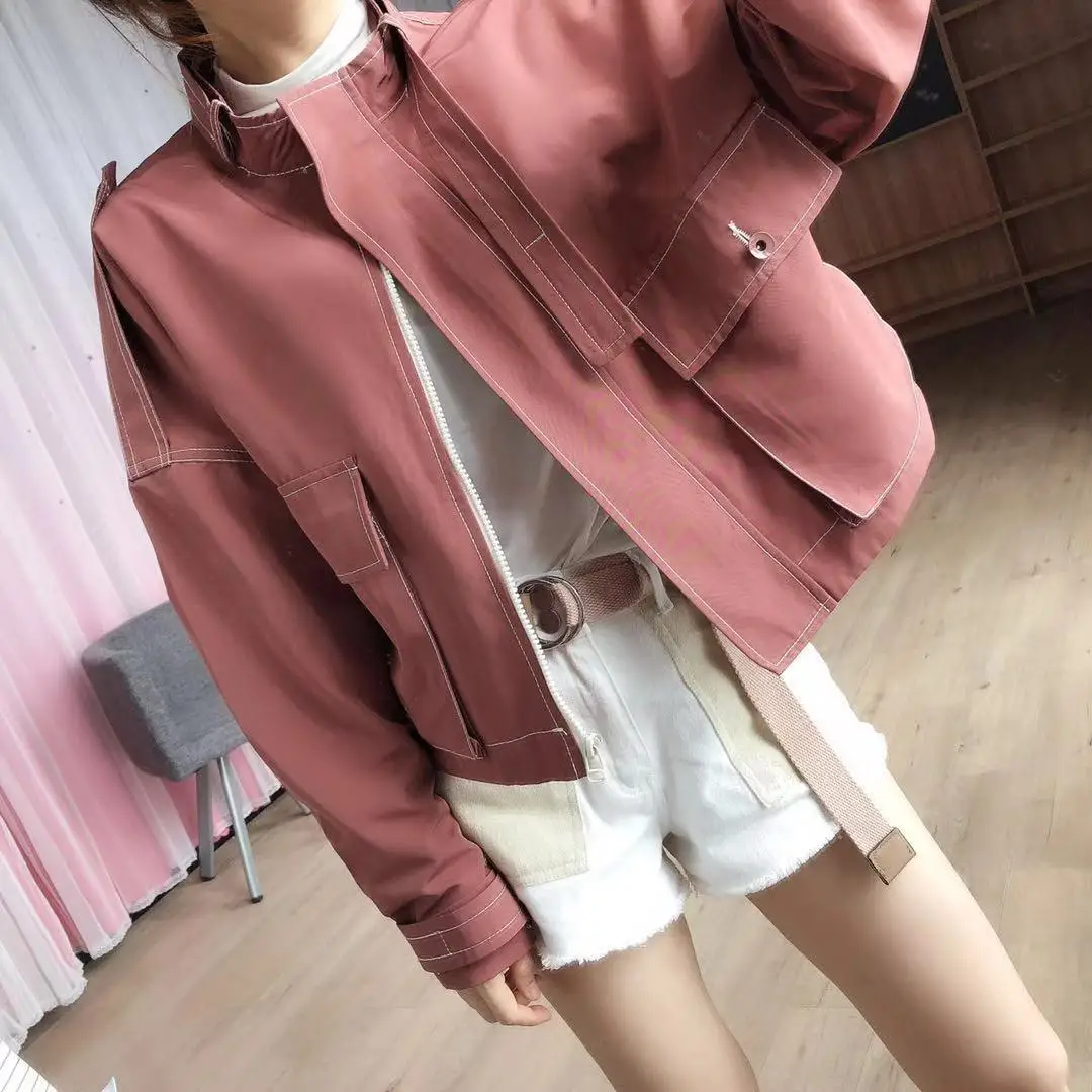 

091704 Bird Stand Collar Workwear-Style Coat