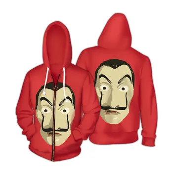 

Salvador Dali Movie Costume Money Heist The House of Paper La Casa De Papel Hoodies Sweatshirts Cosplay Halloween Costumes