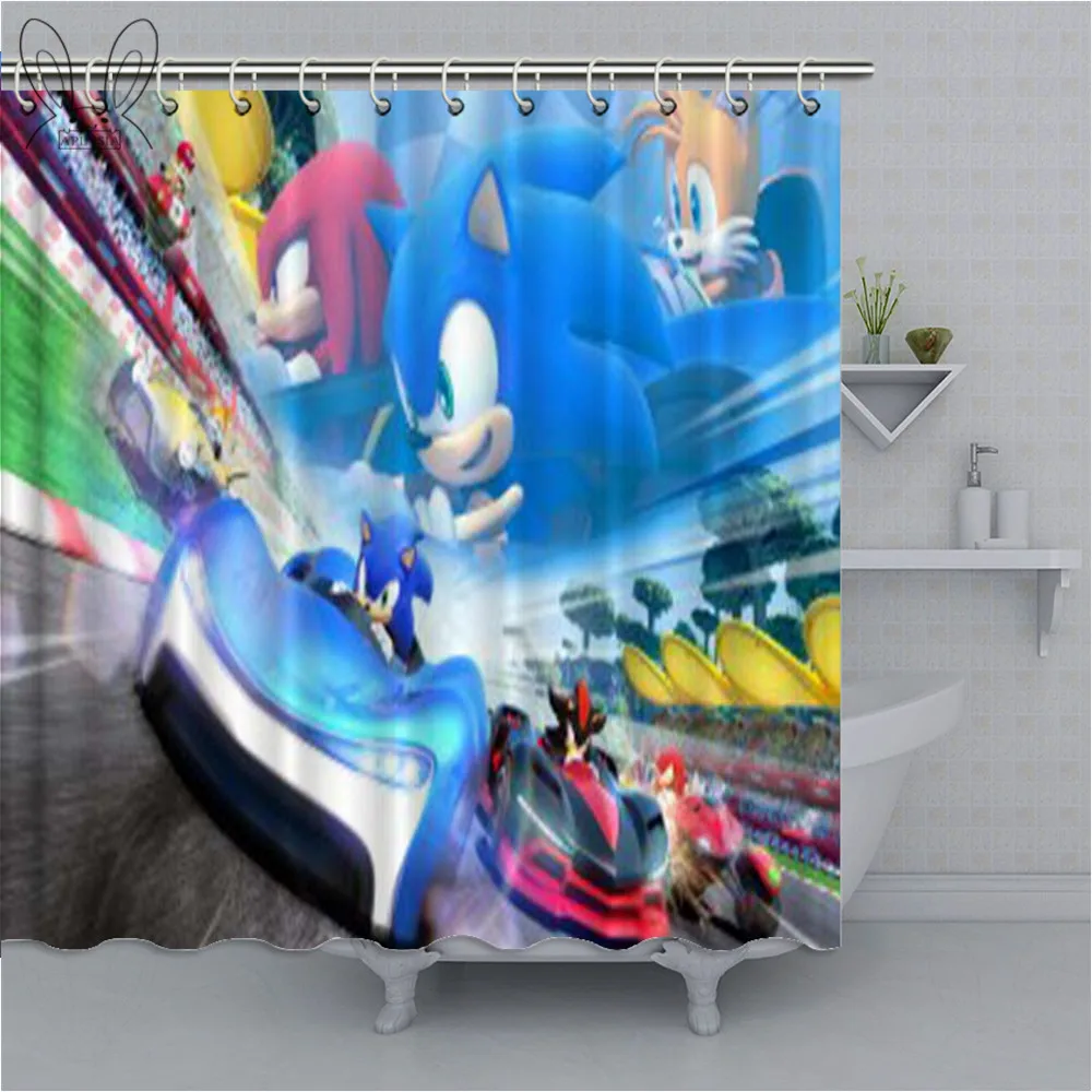 Aplysia Sonic Racing печатная 3D Водонепроницаемая занавеска для душа с крюком устойчивая к плесени занавеска для ванной домашний декор для ванной комнаты