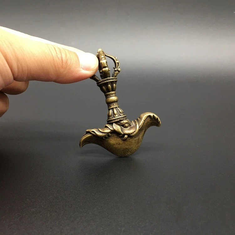 

Collection Chinese Brass Carved Nepalese Elephant Head Demon Removal Pestle Buddhiasm Artifact Exquisite Small Statue