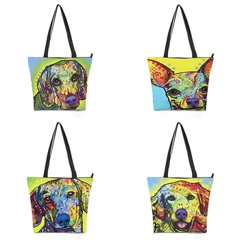 

CROWDALE DIY customizer Women Bags 3D- Cute doges Print Shoulder Bag Handbags Cute doges Casual Tote Handbag Female Canvas Lady