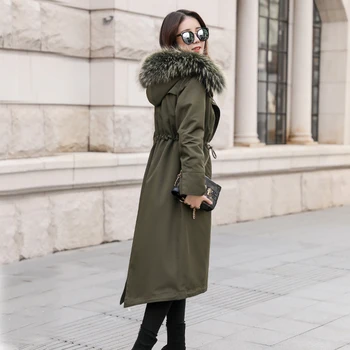 

Real Fur Coat Women Rex Rabbit Fur Coat Raccoon Fur Collar Winter Coat Women Real Fur Parka Women Clothes 2020 FX7718Z07 YY950