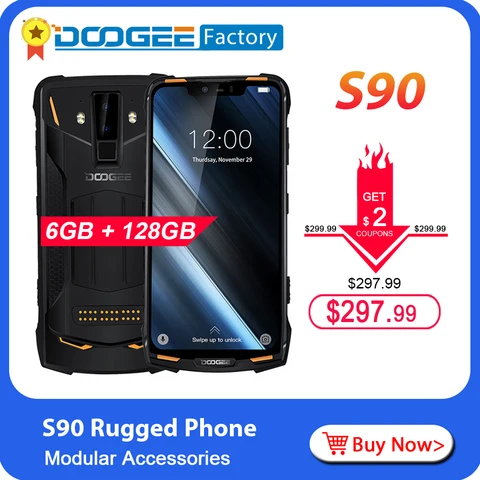New DOOGEE S90 Modular Smartphone Helio P60 Octa core NFC 6 18 FHD  Display IP68 IP69K 6GB 128GB 16MP Camera Mobile Phone