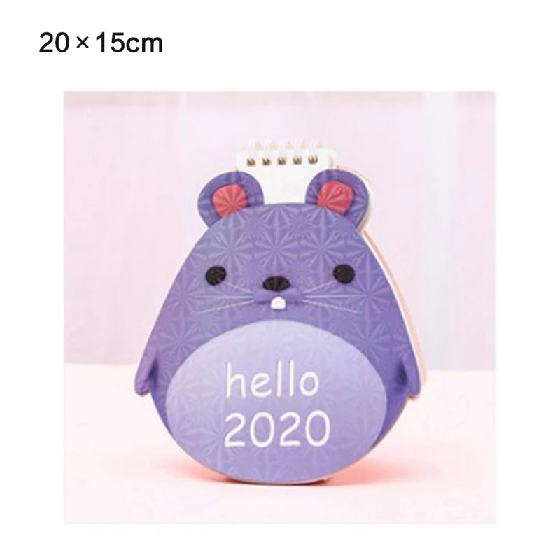 Creative New Cute Unicorn Cat Laser Mini Desktop Calendar Cherry Blossom Calendar Daily Schedule Planner.07~.12
