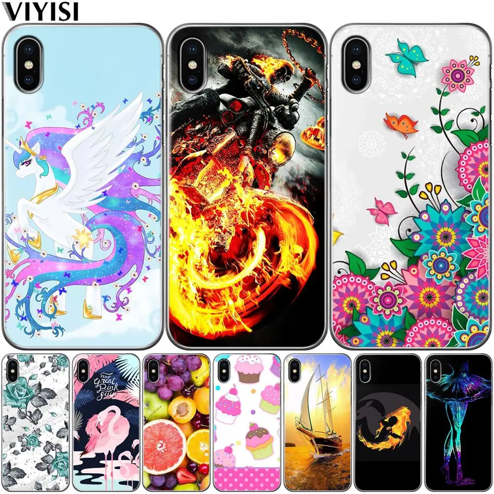 

Fashion Ghost Rider unicorn Case For iPhones XS MAX XR 5 6 6s 7 8 Plus X 5s SE Soft silicone Phone CASE Cover Etui Coque