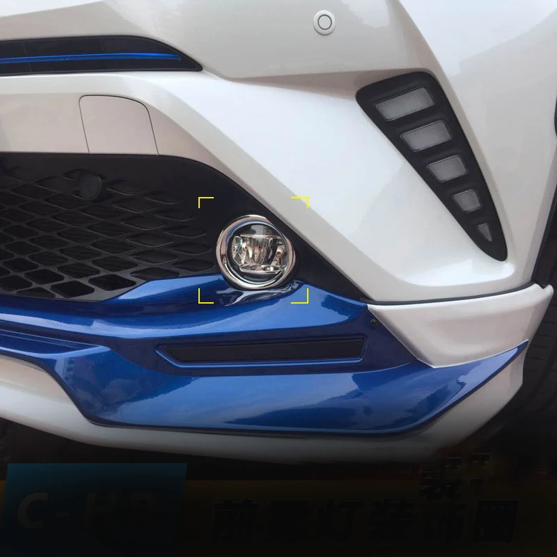 2x Chrome Front Fog Light Lamp Cover Trim Ring fit for Toyota C-HR CHR 2016-2018 