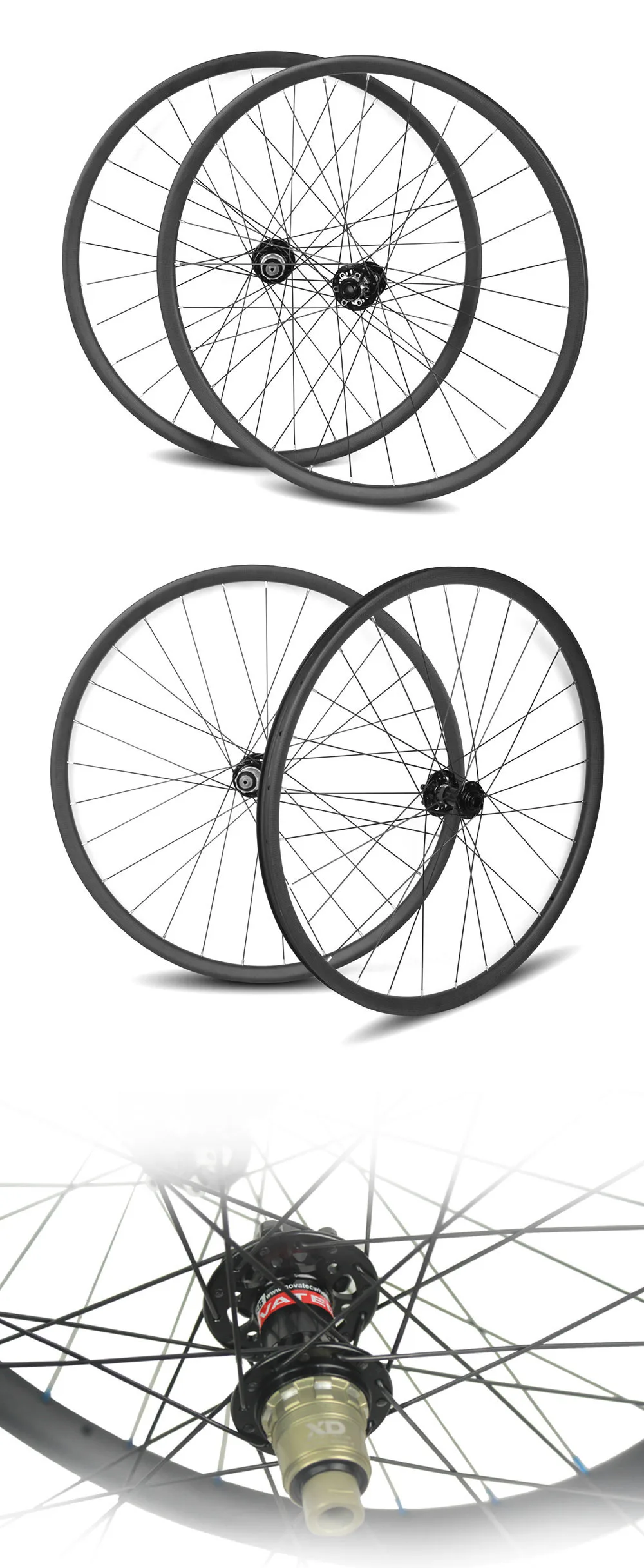 29er MTB углеродный руль для беговые все горный велосипед комплект колес Novatec D791SB D792SB 6-болт 33*29 мм обода с прямыми закраинами