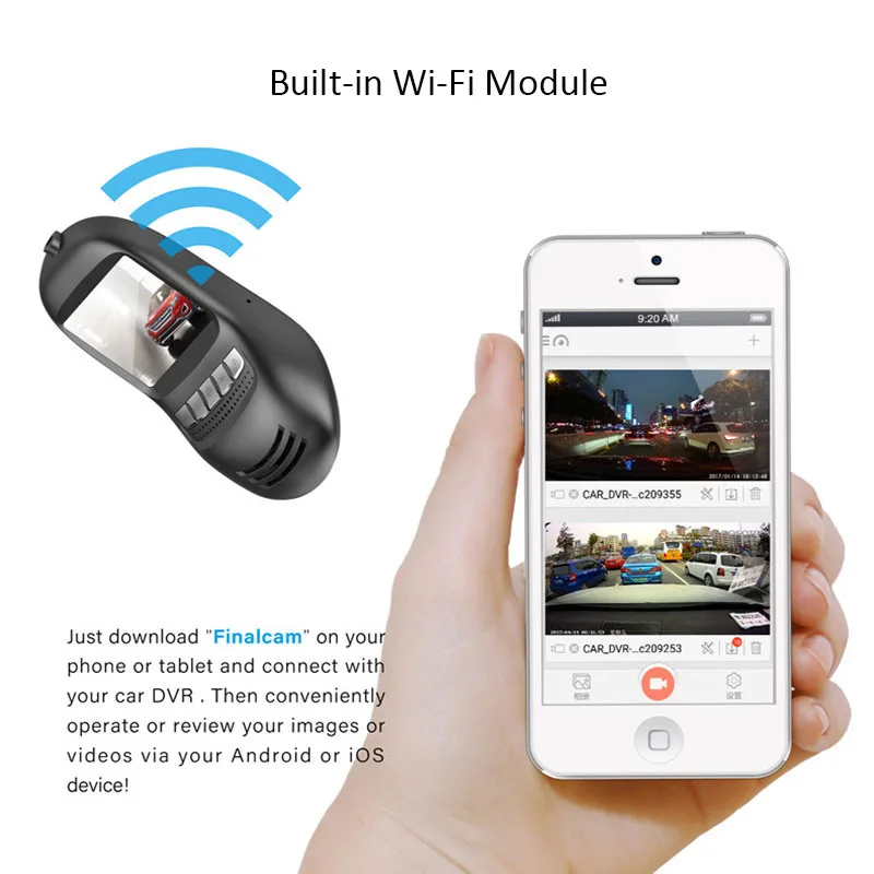 Автомобильный видеорегистратор с Wi Fi Full HD 1080P двойной объектив камера заднего