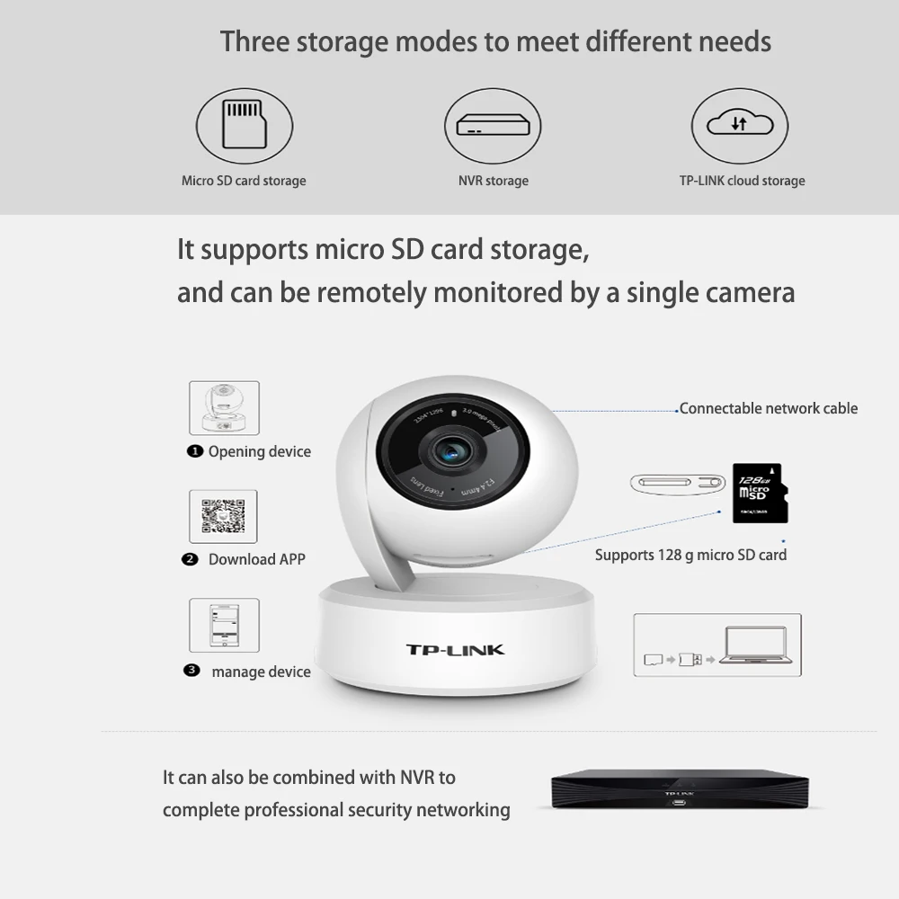 Беспроводная сетевая камера видеонаблюдения TP Link 3 Мп PTZ Wi Fi IP 360 градусов Full View 1080P