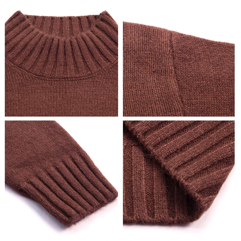 70% OFF 2019 High Quality Warm High Neck Sweater Men Fashion Solid Knitted Mens Sweaters Casual Slim Pullover Male Tops Hole Sweater