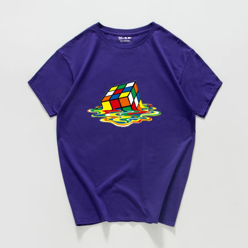 Футболки Для мужчин и Для женщин моды с тематикой сериала «Теория большого взрыва», с принтом, стильный дизайн, футболки с принтом "Кубик Рубика" Повседневное хлопок короткий рукав футболки для девочек - Цвет: 94MT purple