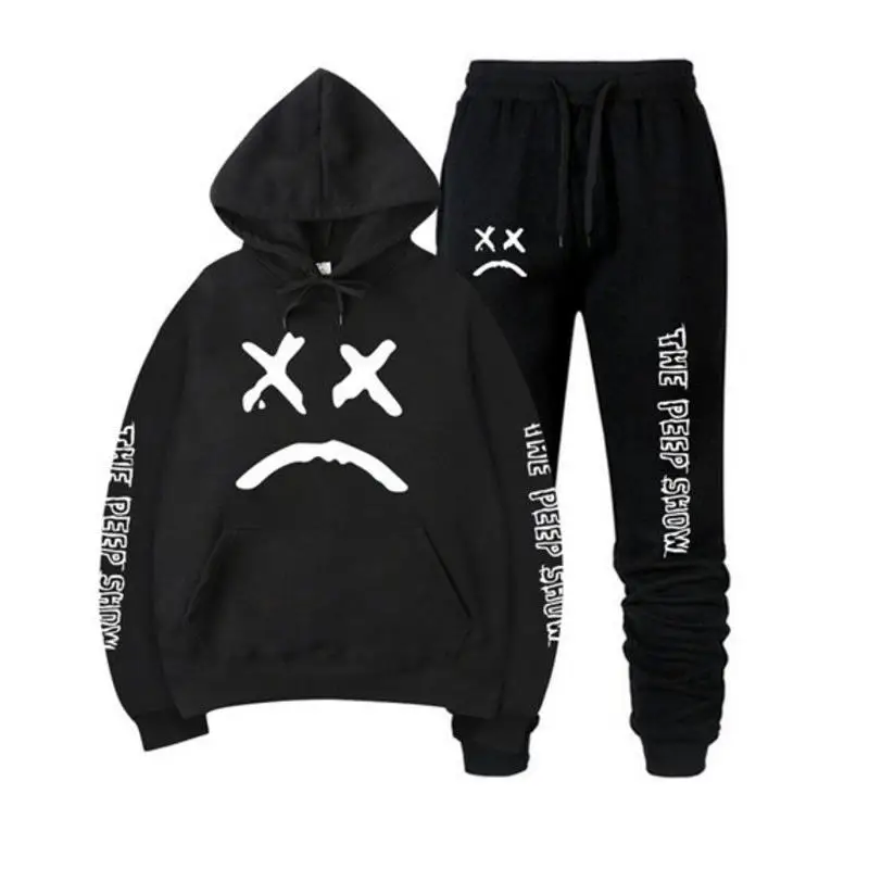 RIP Lil Peep Hoodies Sweatshirt + Sweatpants Suits Men Women Hip Hop Lil Peep Cry Baby Pullover Two Piece Set Sudaderas RIP Lil Peep Hoodies Sweatshirt + Sweatpants Suits Men Women Hip Hop Lil Peep Cry Baby Pullover Two Piece Set Sudaderas
